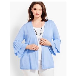 Talbots Flounce/Flutter Sleeve Cardigan